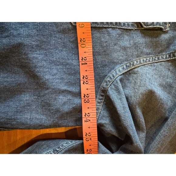 Wrangler X Large Men's Denim Long Sleeve Button Up Shirt Einstein Pocket Badge - Picture 8 of 9